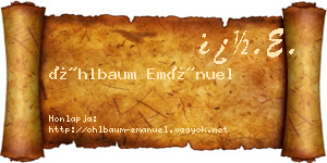 Öhlbaum Emánuel névjegykártya